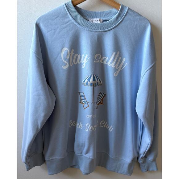 Gilli Tops - Gilli Stay Salty beach social club crewneck women's size large